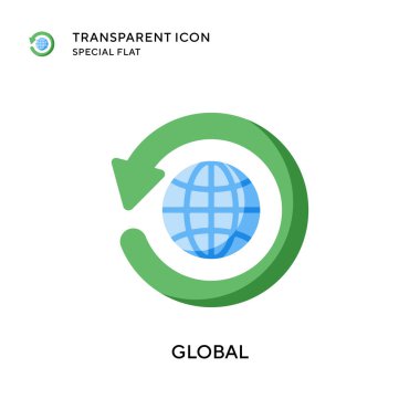 Küresel vektör simgesi. Düz çizim. EPS 10 vektörü.