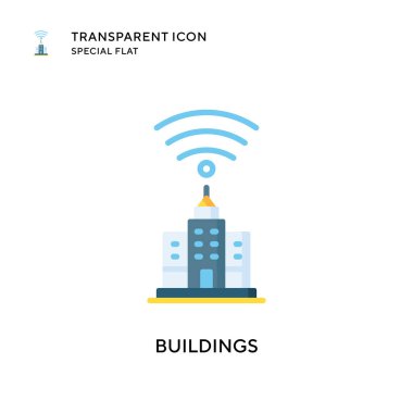 Bina vektör simgesi. Düz çizim. EPS 10 vektörü.