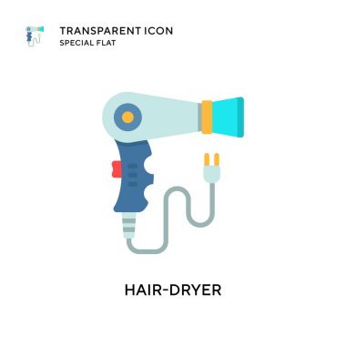 Saç kurutma vektör simgesi. Düz çizim. EPS 10 vektörü.