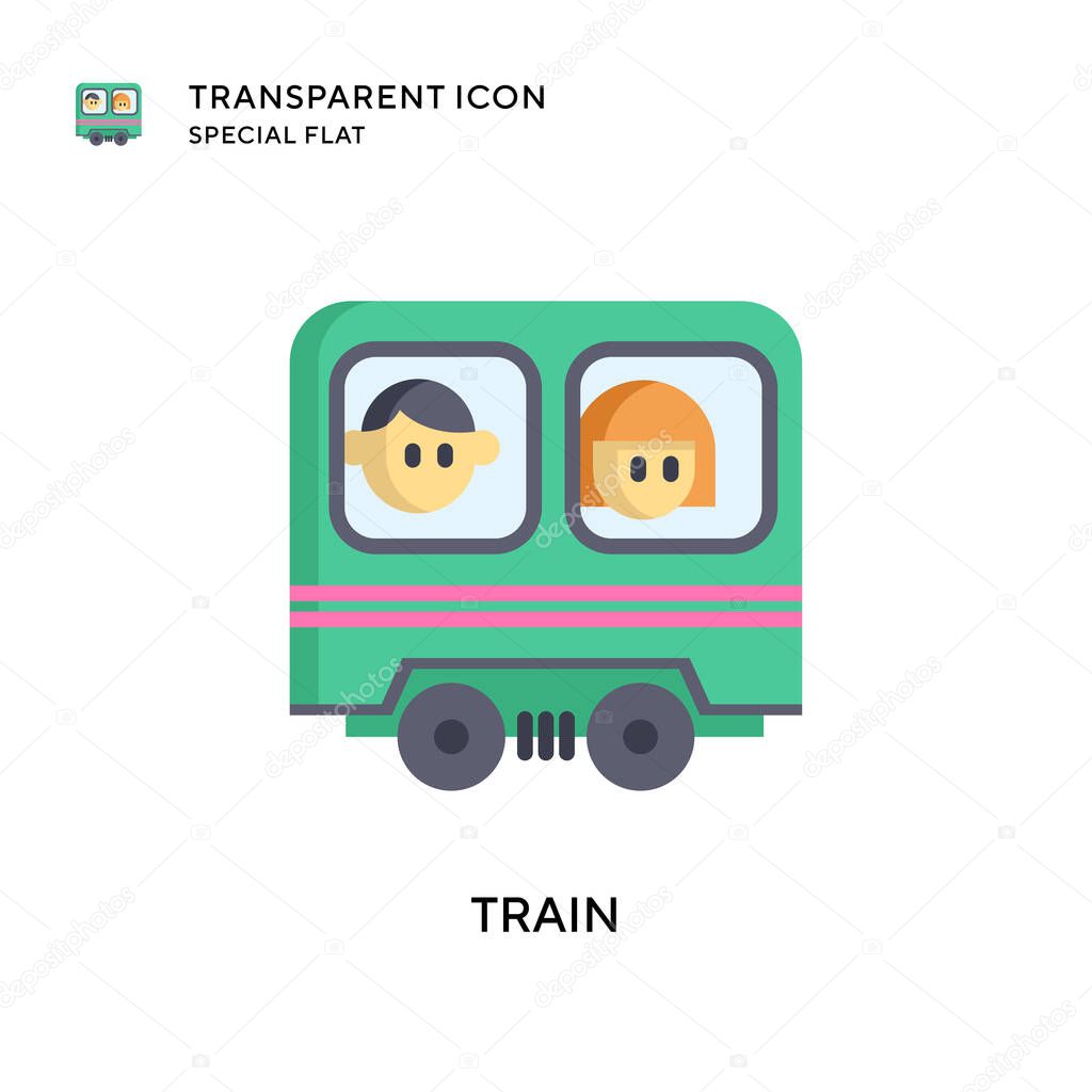 Train vector icon. Flat style illustration. EPS 10 vector.