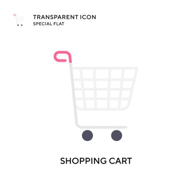 Alışveriş arabası vektör ikonu. Düz çizim. EPS 10 vektörü.