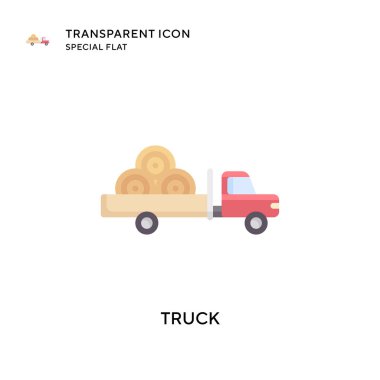 Kamyon vektör simgesi. Düz çizim. EPS 10 vektörü.