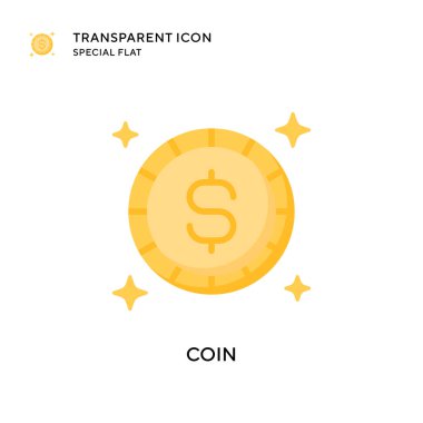 Sikke vektör simgesi. Düz çizim. EPS 10 vektörü.