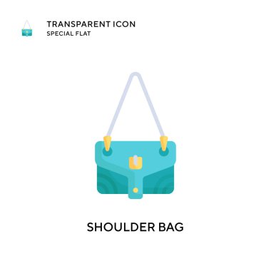 Omuz torbası vektör simgesi. Düz çizim. EPS 10 vektörü.