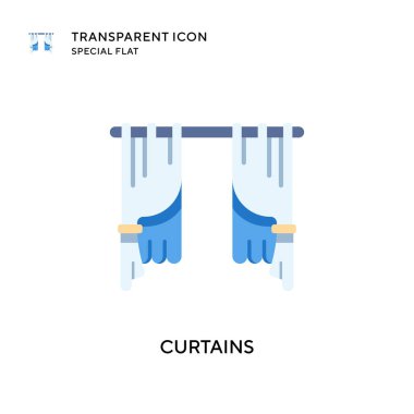 Perde vektör simgesi. Düz çizim. EPS 10 vektörü.