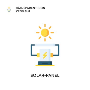 Güneş paneli vektör simgesi. Düz çizim. EPS 10 vektörü.