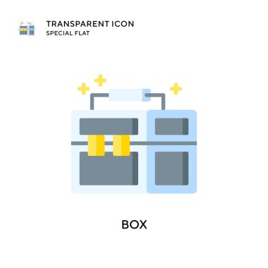 Kutu vektör simgesi. Düz çizim. EPS 10 vektörü.