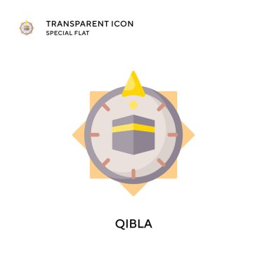 Qibla vektör simgesi. Düz çizim. EPS 10 vektörü.