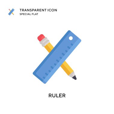 Cetvel vektör simgesi. Düz çizim. EPS 10 vektörü.