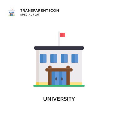 Üniversite vektör ikonu. Düz çizim. EPS 10 vektörü.