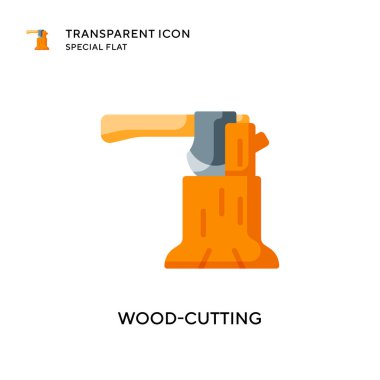 Tahta kesme vektör simgesi. Düz çizim. EPS 10 vektörü.