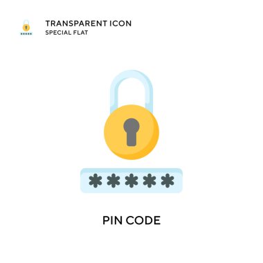 Pin kodu vektör simgesi. Düz çizim. EPS 10 vektörü.