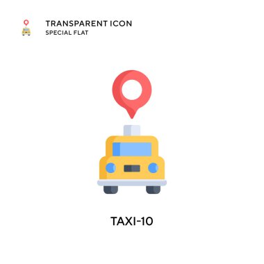Taksi-10 vektör simgesi. Düz çizim. EPS 10 vektörü.