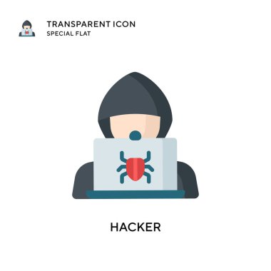 Hacker vektör simgesi. Düz çizim. EPS 10 vektörü.