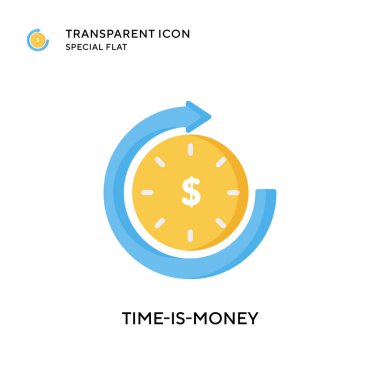 Zaman para vektör ikonu. Düz çizim. EPS 10 vektörü.