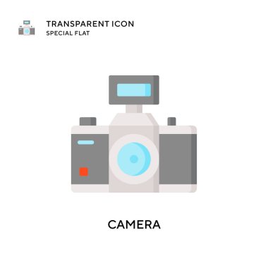 Kamera vektör simgesi. Düz çizim. EPS 10 vektörü.