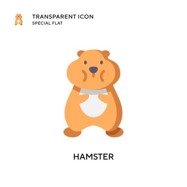 Hamster vektör simgesi. Düz çizim. EPS 10 vektörü.