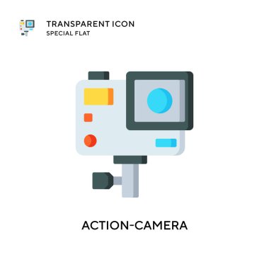 Kamera vektör simgesi. Düz çizim. EPS 10 vektörü.