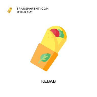 Kebap vektör simgesi. Düz çizim. EPS 10 vektörü.