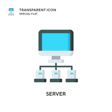Sunucu vektör simgesi. Düz çizim. EPS 10 vektörü.