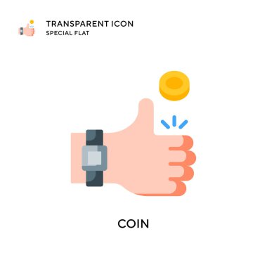 Sikke vektör simgesi. Düz çizim. EPS 10 vektörü.