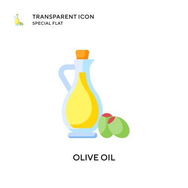 Zeytinyağı ikonu. Düz çizim. EPS 10 vektörü.