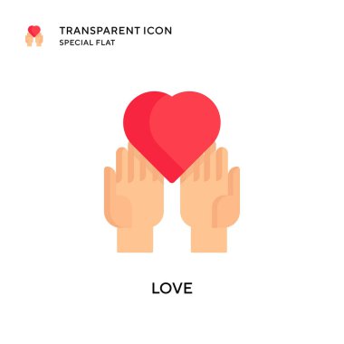 Aşk vektör simgesi. Düz çizim. EPS 10 vektörü.