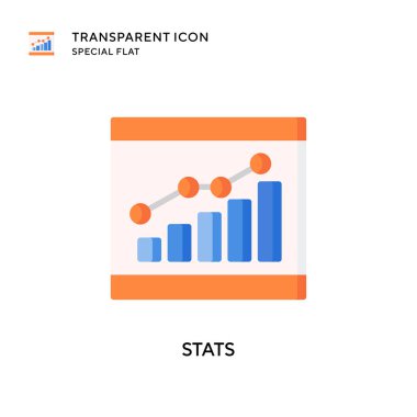 İstatistik vektör simgesi. Düz çizim. EPS 10 vektörü.