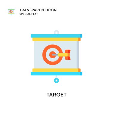 Hedef vektör simgesi. Düz çizim. EPS 10 vektörü.