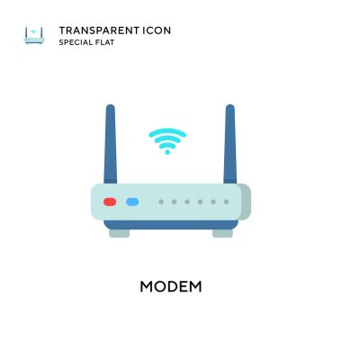 Modem vektör simgesi. Düz çizim. EPS 10 vektörü.