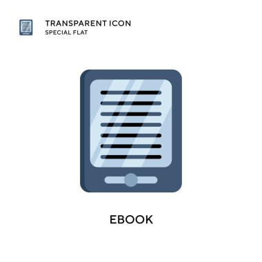 Ebook vektör simgesi. Düz çizim. EPS 10 vektörü.