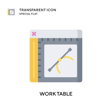 Çalışma tablosu vektör simgesi. Düz çizim. EPS 10 vektörü.