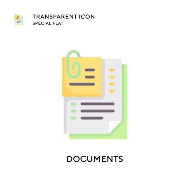 Belge vektör simgesi. Düz çizim. EPS 10 vektörü.