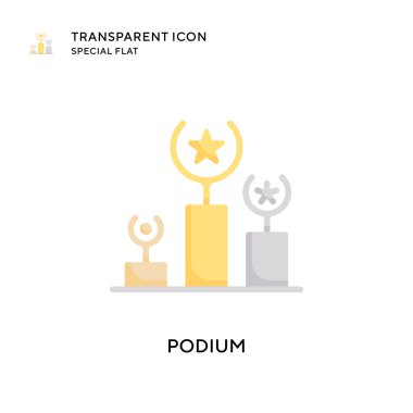 Podyum vektör simgesi. Düz çizim. EPS 10 vektörü.