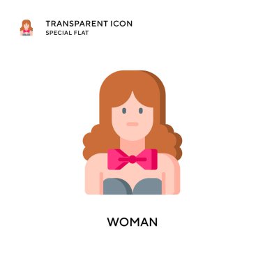 Kadın vektör simgesi. Düz çizim. EPS 10 vektörü.