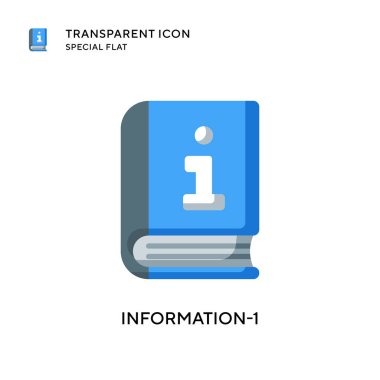 Bilgi-1 vektör simgesi. Düz çizim. EPS 10 vektörü.