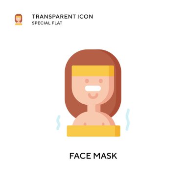 Yüz maskesi vektör simgesi. Düz çizim. EPS 10 vektörü.