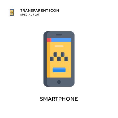 Akıllı telefon vektör simgesi. Düz çizim. EPS 10 vektörü.