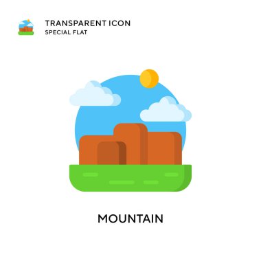 Dağ vektör simgesi. Düz çizim. EPS 10 vektörü.