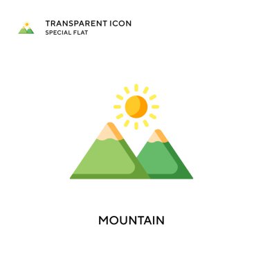Dağ vektör simgesi. Düz çizim. EPS 10 vektörü.