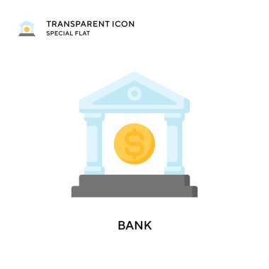 Banka vektör simgesi. Düz çizim. EPS 10 vektörü.