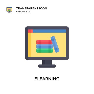 Elearning vektör simgesi. Düz çizim. EPS 10 vektörü.