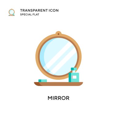 Ayna vektör simgesi. Düz çizim. EPS 10 vektörü.