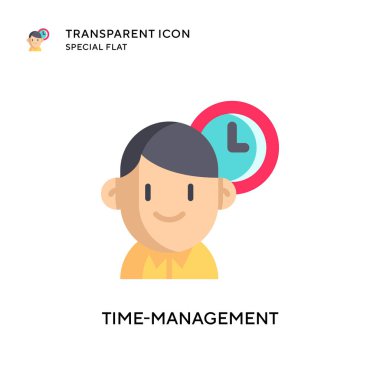 Zaman yönetimi vektör simgesi. Düz çizim. EPS 10 vektörü.