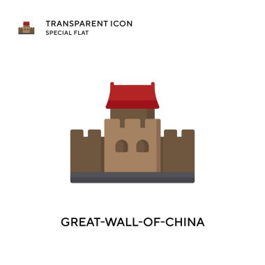 Çin Seddi vektör ikonu. Düz çizim. EPS 10 vektörü.