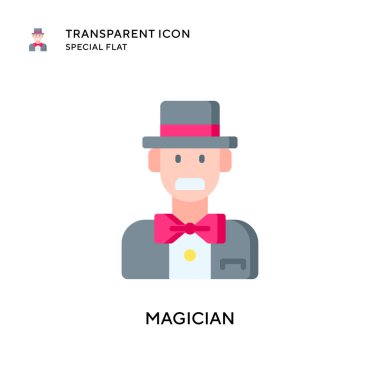 Sihirbaz vektör simgesi. Düz çizim. EPS 10 vektörü.