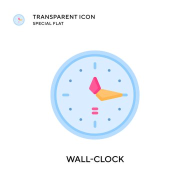 Duvar saati vektör simgesi. Düz çizim. EPS 10 vektörü.