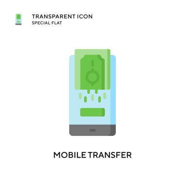 Mobil transfer vektör simgesi. Düz çizim. EPS 10 vektörü.