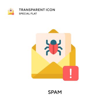 Spam vektör simgesi. Düz çizim. EPS 10 vektörü.