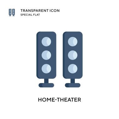 Ev sinema ikonu. Düz çizim. EPS 10 vektörü.